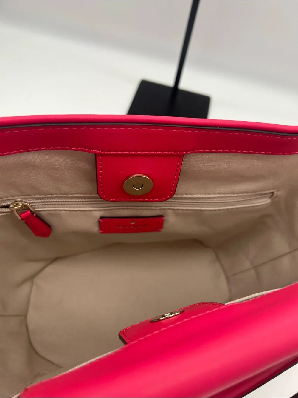 Kate Spade New York Pink & White Woven Straw Crossbody Satchel